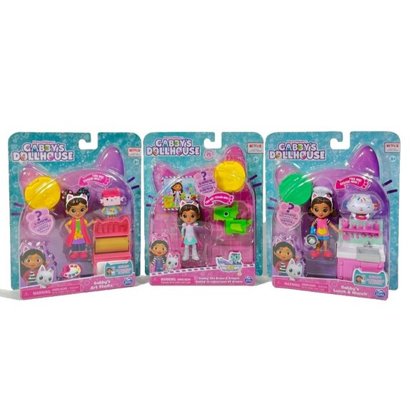 Gabby’s Dollhouse Playset Dolls & Accessories 3 Pack Set - Picture 1 of 11